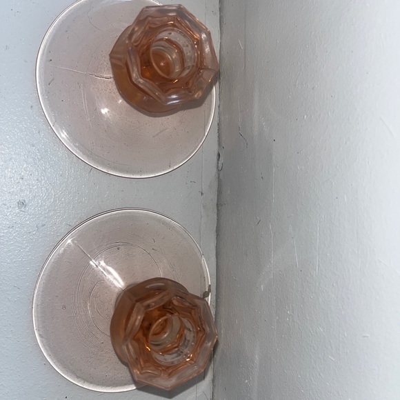 Pink Depression Glass Candle Holder - Picture 5 of 7